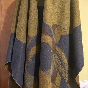 Blue and Brown Patterned Shawl